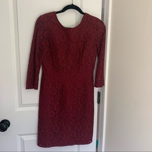 Burgundy lace dress